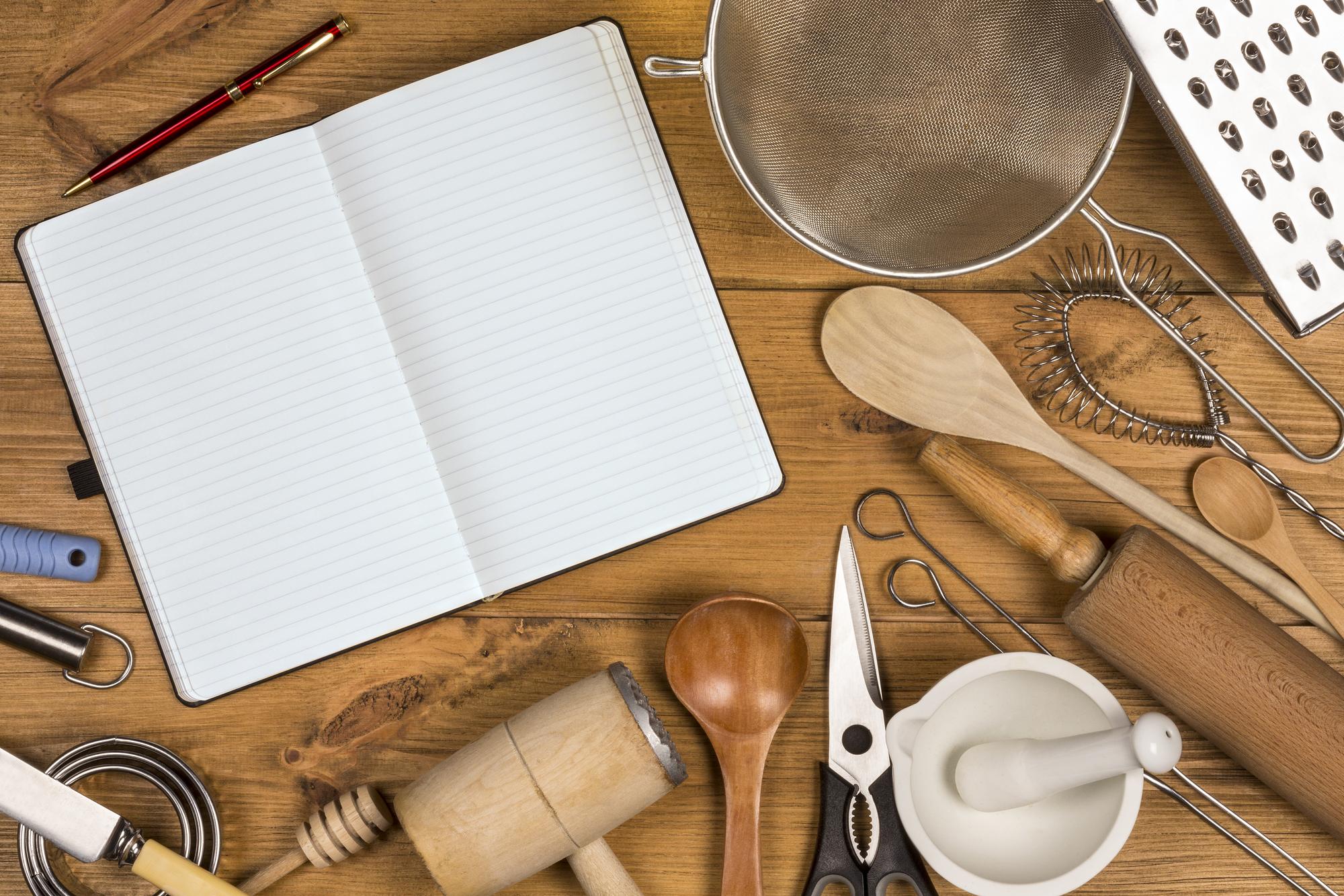 Assorted workshop materials and recipe notes